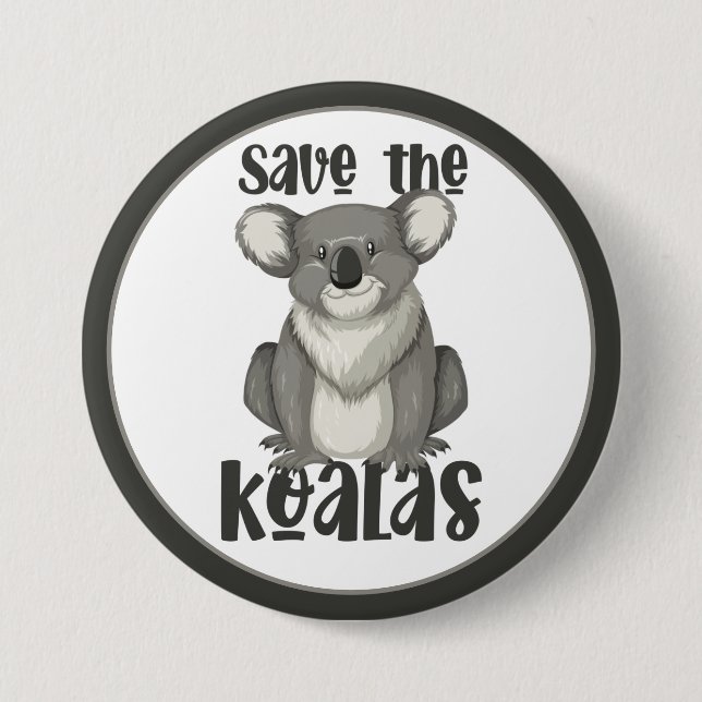 Save the Koalas Button (Front)