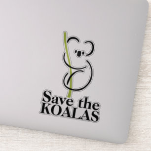 Save the Koalas Custom-Cut Vinyl Sticker