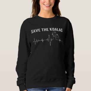 Save The Koalas Heart Rate Australia Koala Bear Sweatshirt