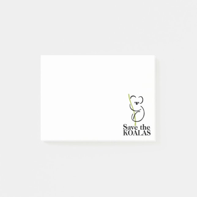 Save the Koalas Post-it Notes (Front)