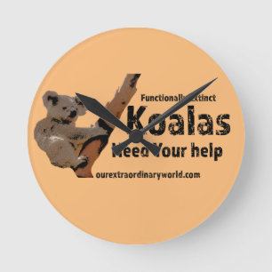 Save the Koalas Round Clock