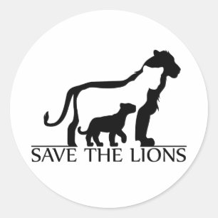 Save the Lions Classic Round Sticker