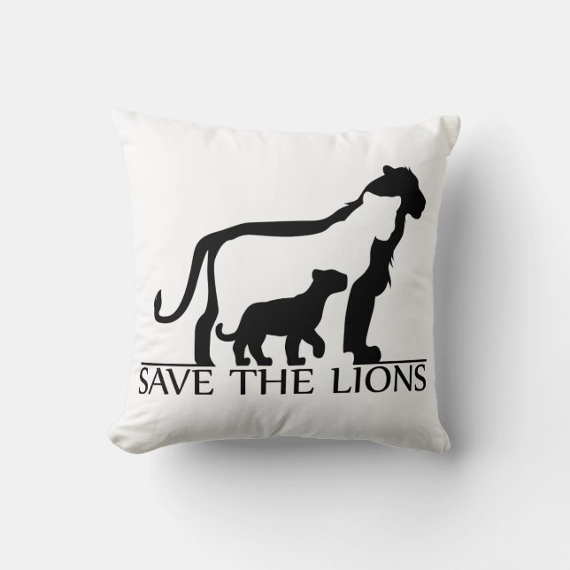 Save the Lions Cushion (Front)