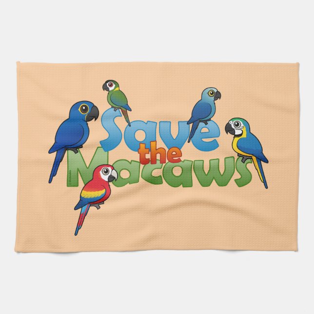 Save the Macaws Tea Towel (Horizontal)