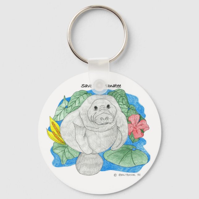 Save The Manatee Key Ring (Front)