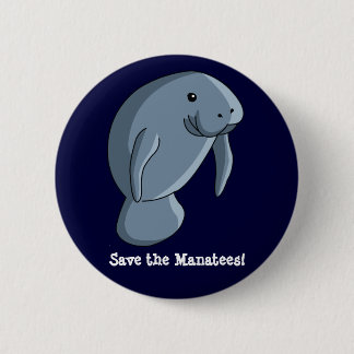 Save the Manatees! 6 Cm Round Badge