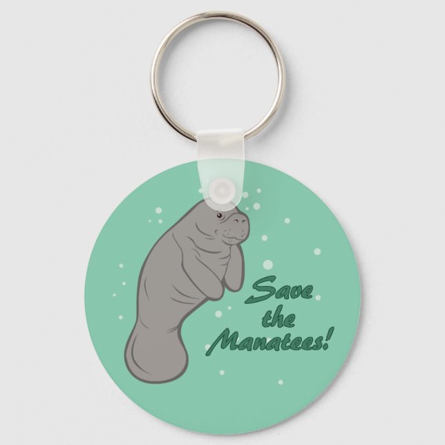 Save the Manatees! Key Ring (Front)