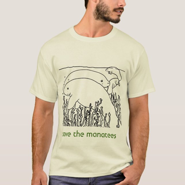 save the manatees mens T-Shirt (Front)
