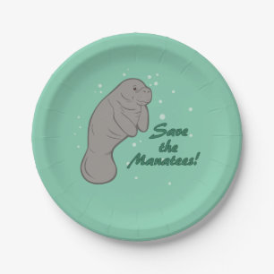Save the Manatees! Paper Plate