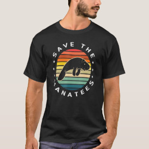 Save The Manatees Retro Manatees Dugong Sea Cows G T-Shirt