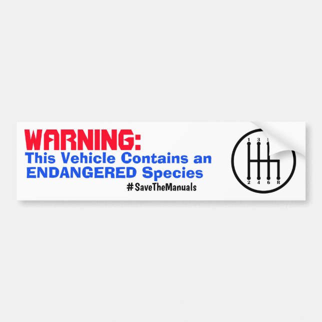 Save the manuals bumper sticker - red/blue (Front)