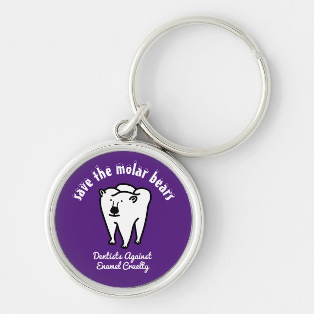 Save the Molar Bears Punny Dentist Key Ring (Front)