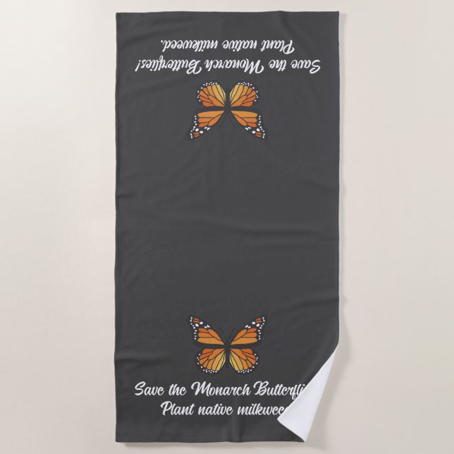 Save the Monarch Butterfly Beach Towel (Front)