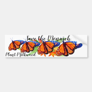 Save The Monarch Butterfly Bumper Sticker