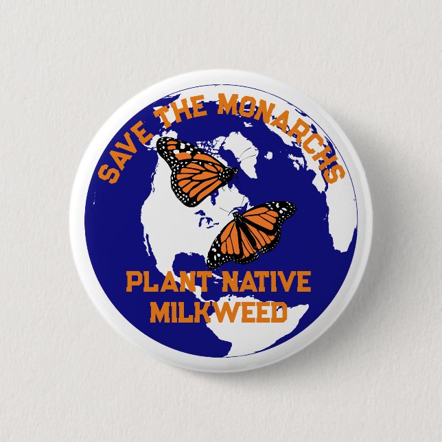 Save The Monarch Butterfly button (Front)