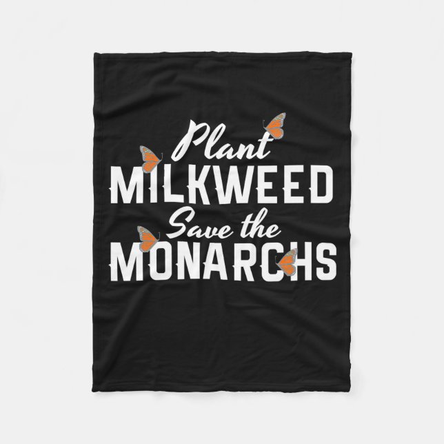 Save The Monarchs Butterfly Fleece Blanket (Front)