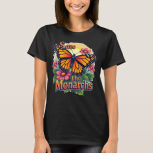 Save the Monarchs Butterfly Women's Floral T-Shirt