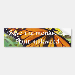 Save the monarchs, plant milkweed - Bumper sticker