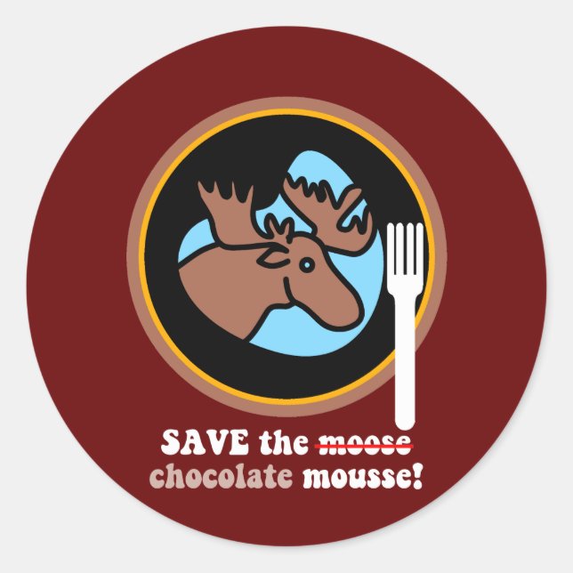 Save the moose classic round sticker (Front)
