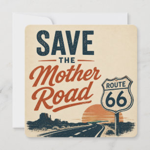 Save the Mother Road Desert Sunset Card