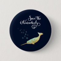 Save the Narwhals. Watercolor, Calligraphy Art