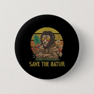 Save The Nature Save The Nature Lion Environmental 6 Cm Round Badge