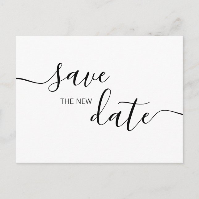 Save the New Date Social Disancing Save the Date Announcement Postcard (Front)