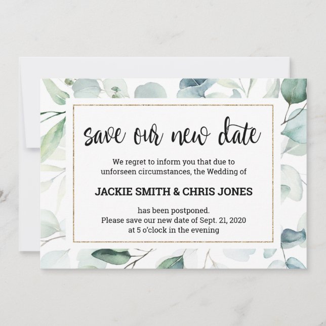 Save the New Date Wedding Announcement (Front)