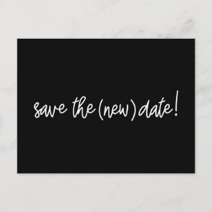 Save the new date Wedding date update Postcard