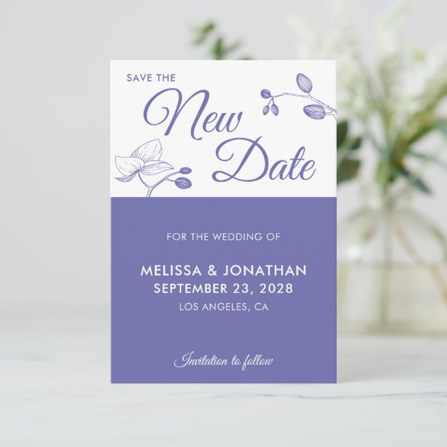 Save The New Date wedding postponement floral (Standing Front)