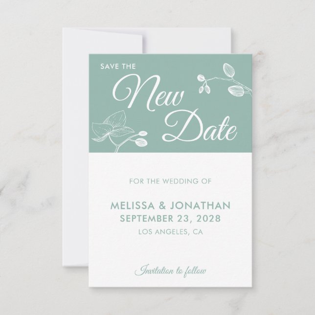 Save The New Date wedding postponement floral (Front)