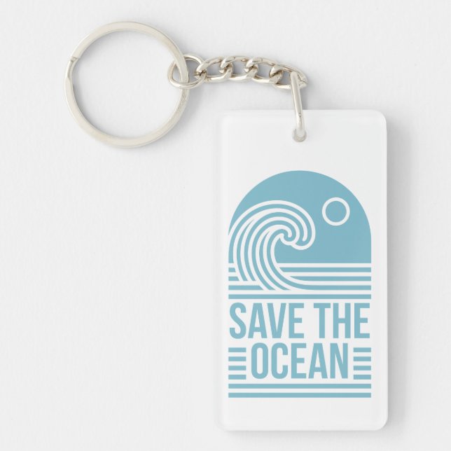 Save the ocean activist quotes aesthetic key ring (Front)