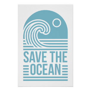 Save the ocean activist quotes beach aesthetic poster