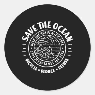 Save The Ocean, Environmental Protection, Scuba Di Classic Round Sticker