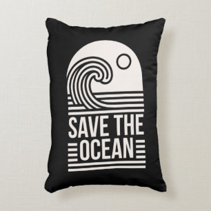 Save the ocean protection conservation volunteer decorative cushion