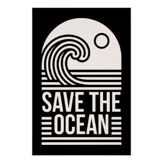 Save the ocean protection conservation volunteer poster