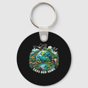 Save The Ocean Save Our Home Earth Day Nature Love Key Ring