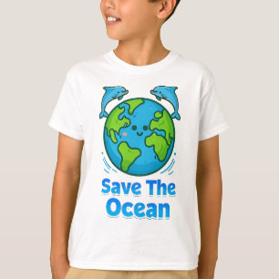 Save The Ocean, Save the Earth and Dolphins Earth T-Shirt