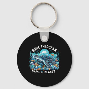 Save The Ocean Save The Planet Cool Sea Turtle Key Ring