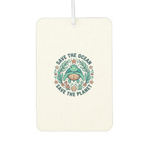 Save the Ocean Sea Turtle Vintage Engraving Shirt_ Car Air Freshener
