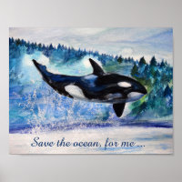 Save the ocean whale Poster