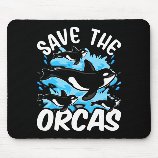 Save The Orcas Protect Orca Whale Sea Performance Mouse Pad (Front)