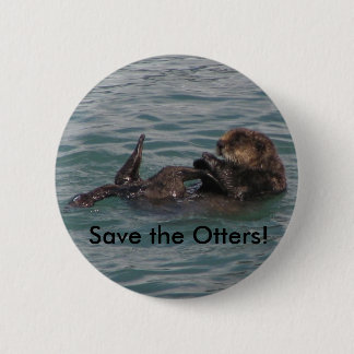 Save the Otters! 6 Cm Round Badge
