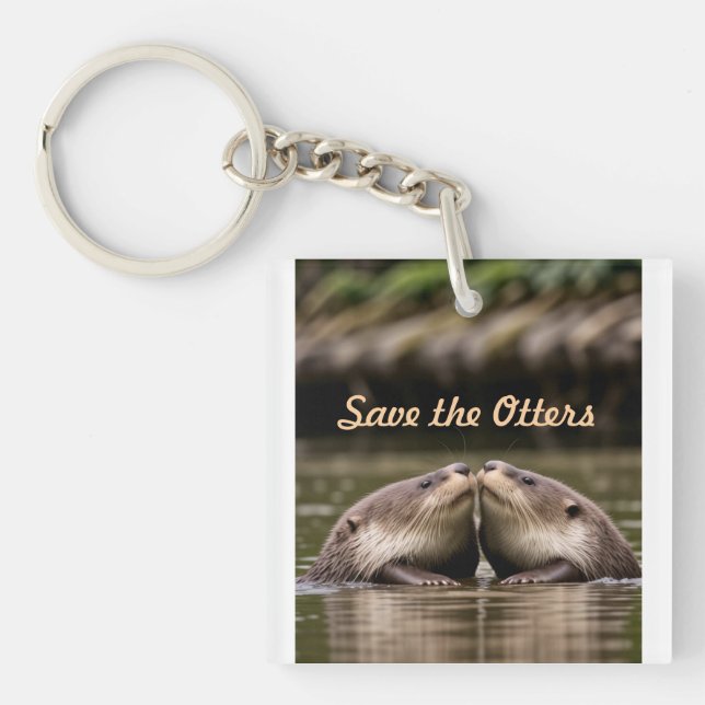 Save the Otters Key Ring (Front)