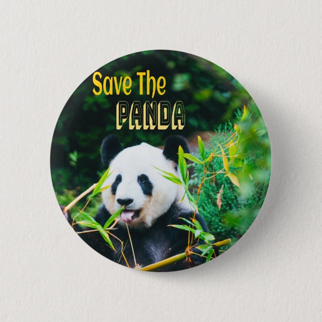 Save The Panda 6 Cm Round Badge (Front)