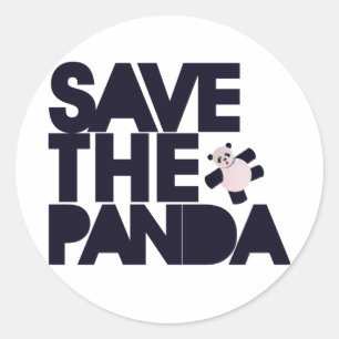 Save the Panda Bear Classic Round Sticker