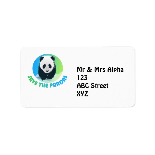 Save the Pandas Label (Front)
