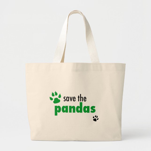 Save The Pandas Large Tote Bag (Front)