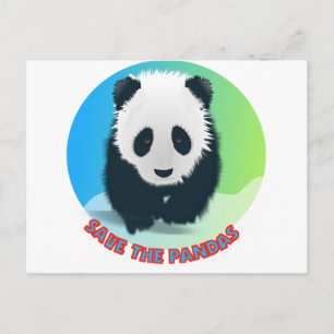 Save The Pandas. Panda Bear Postcard