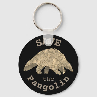 Save the Pangolin Cute Endangered Animal Activist Key Ring